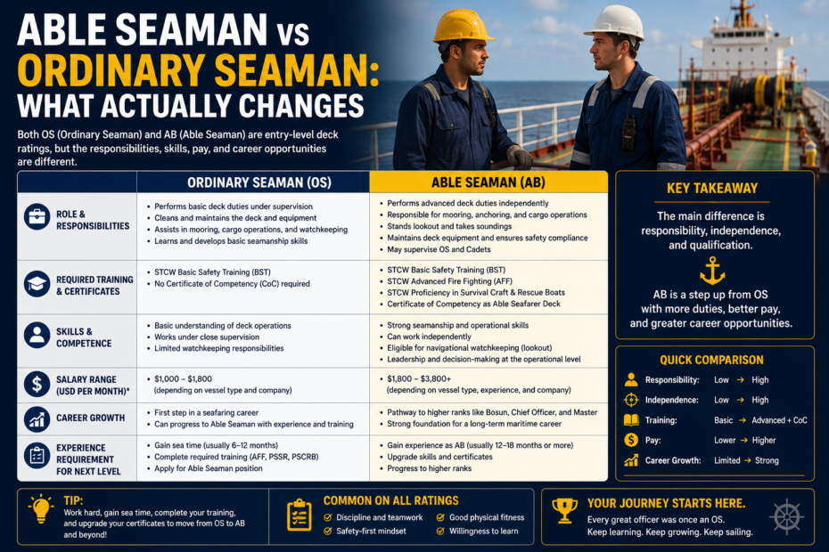 Able Seaman vs Ordinary Seaman: What Actually Changes